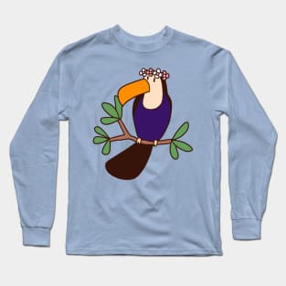 Flower Crown Toucan Long Sleeve T-Shirt